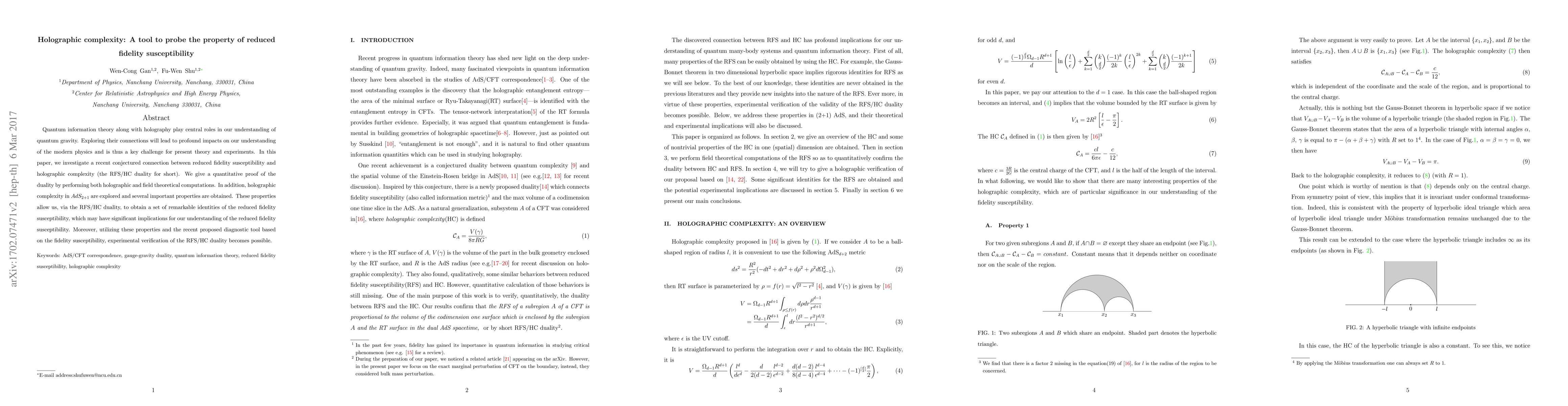 Thumbnail for Holographic complexity: A tool to probe the property of reduced fidelity
  susceptibility