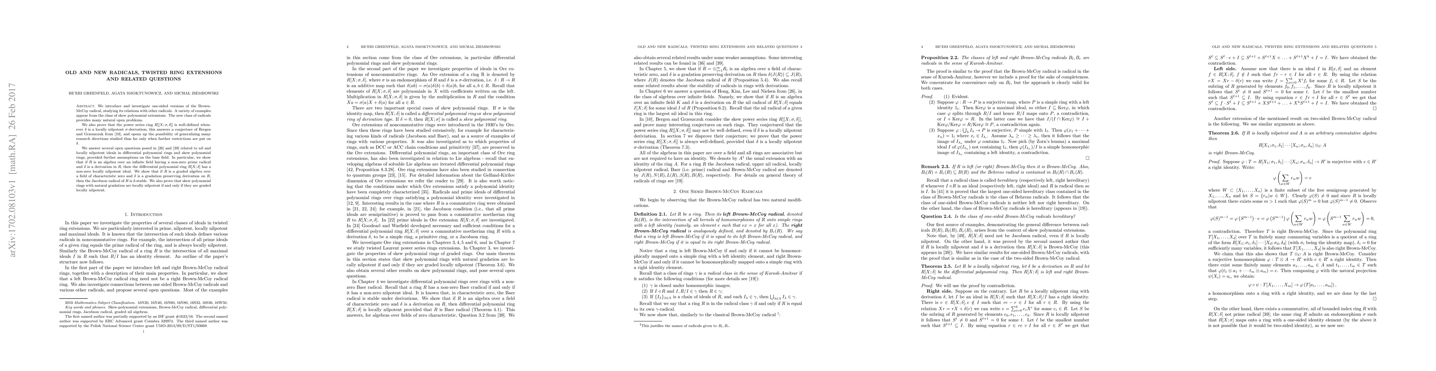 Thumbnail for On Radicals of Ore Extensions and Related Questions