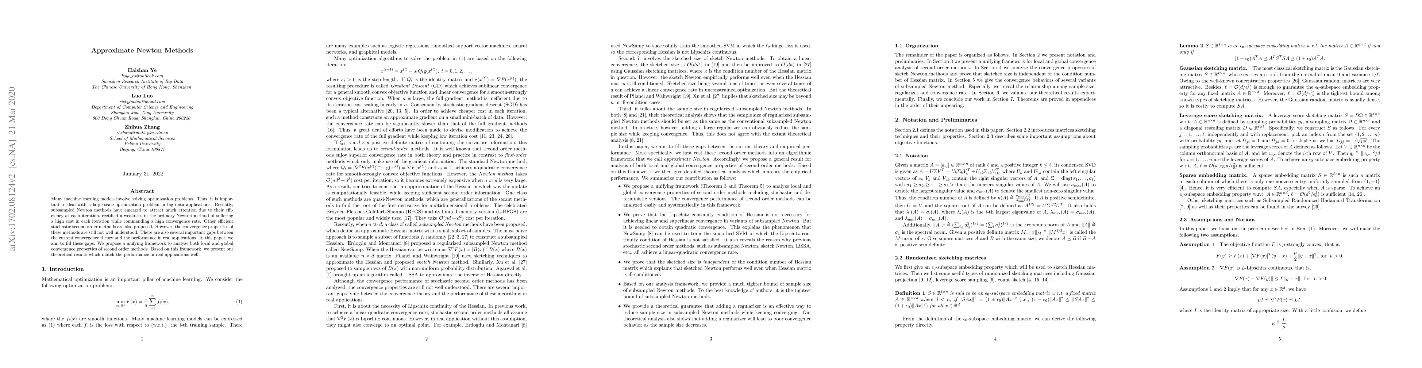 Thumbnail for Approximate Newton Methods