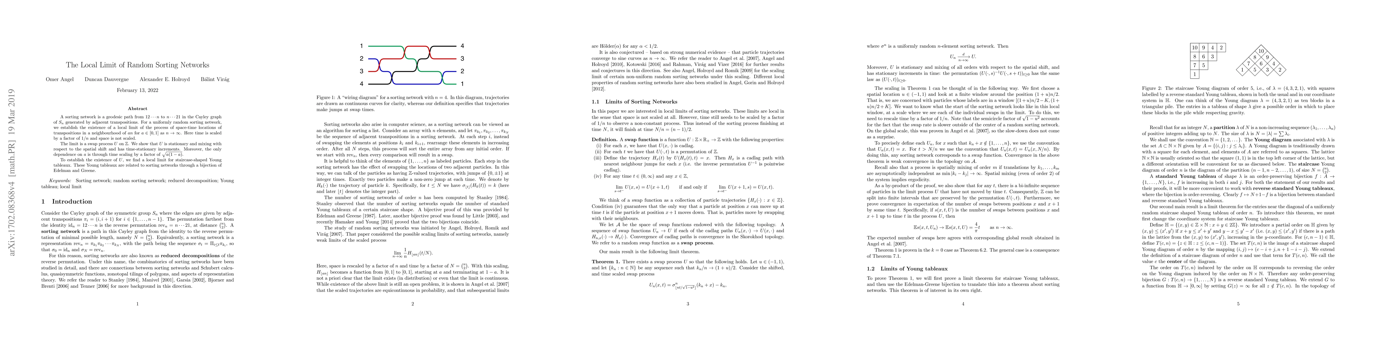 Thumbnail for The Local Limit of Random Sorting Networks