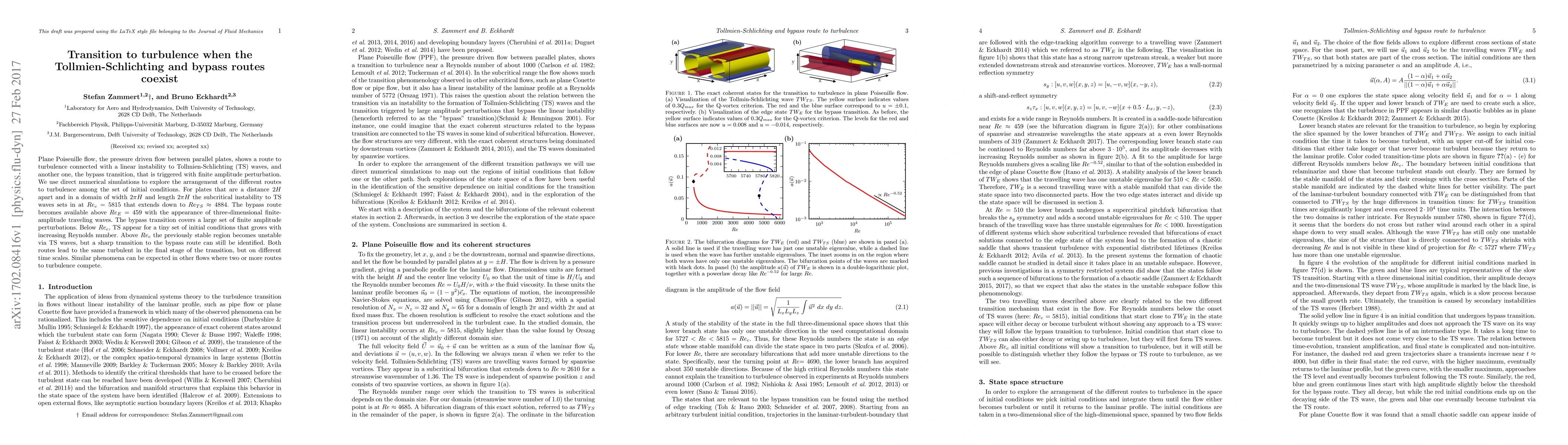 Thumbnail for Transition to turbulence when the Tollmien-Schlichting and bypass routes
  coexist
