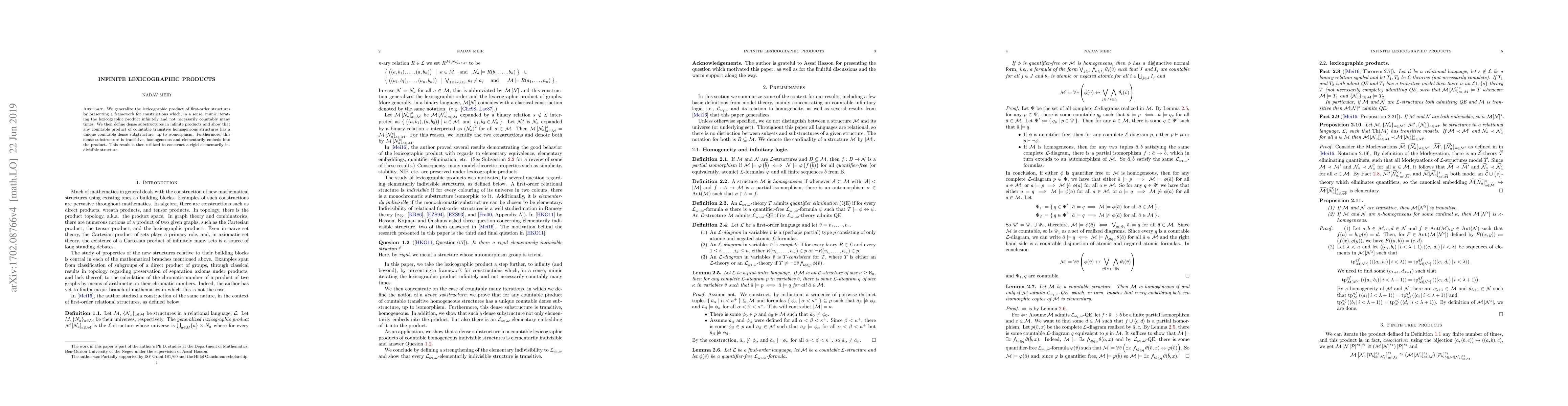 Thumbnail for Infinite Lexicographic Products