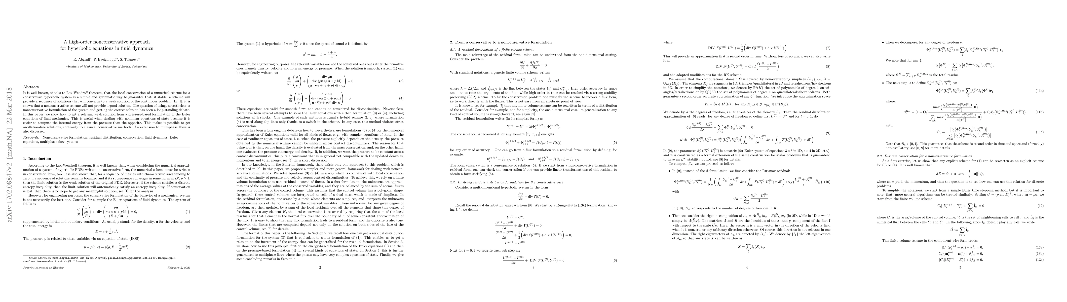 Thumbnail for A high-order nonconservative approach for hyperbolic equations in fluid
  dynamics