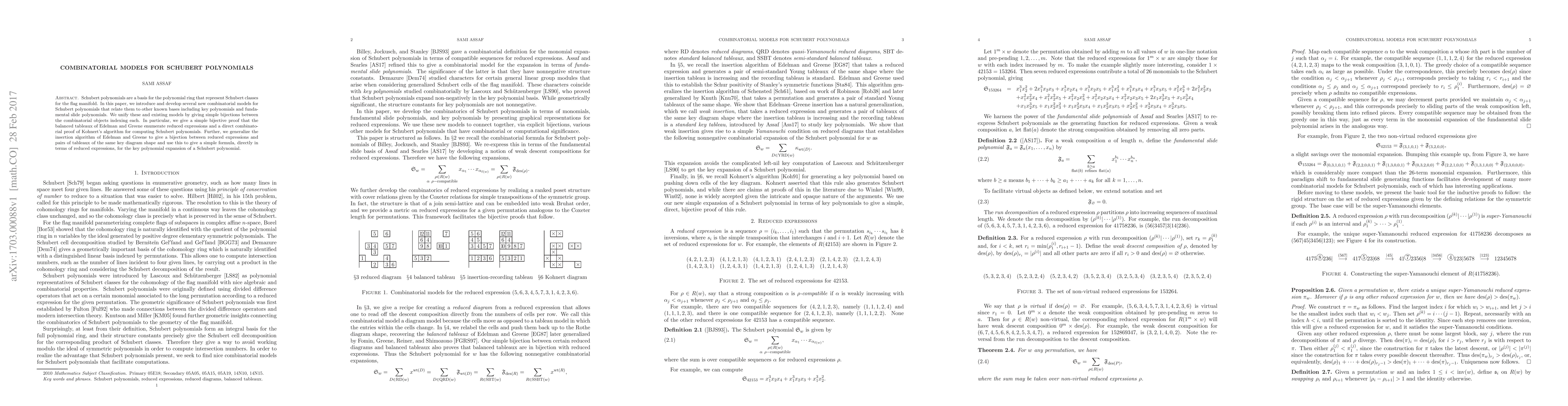 Thumbnail for Combinatorial models for Schubert polynomials
