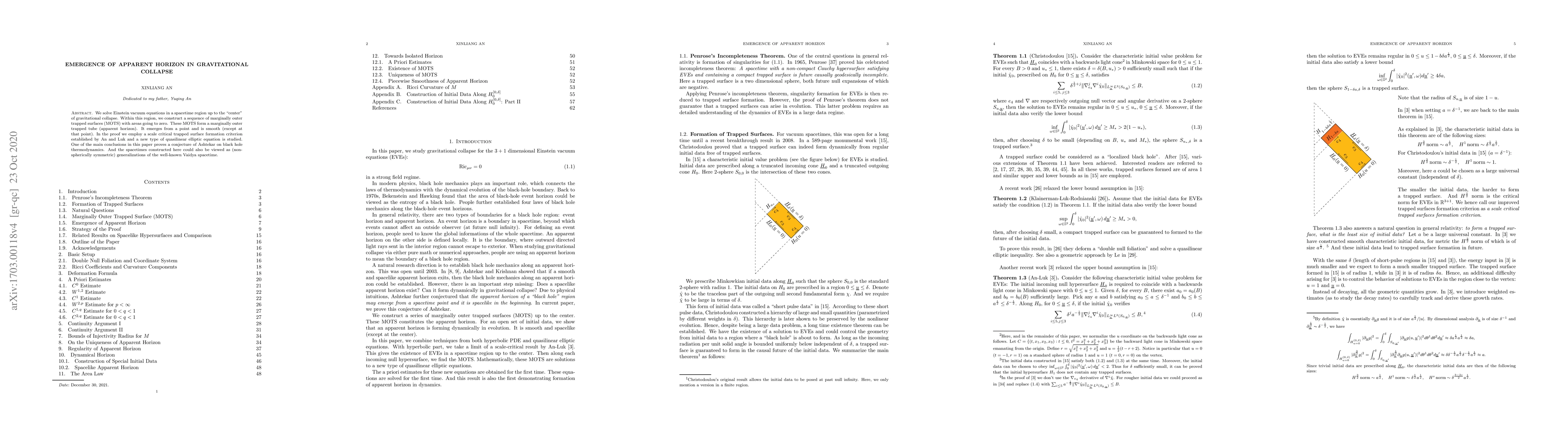 Thumbnail for Emergence of Apparent Horizon in Gravitational Collapse