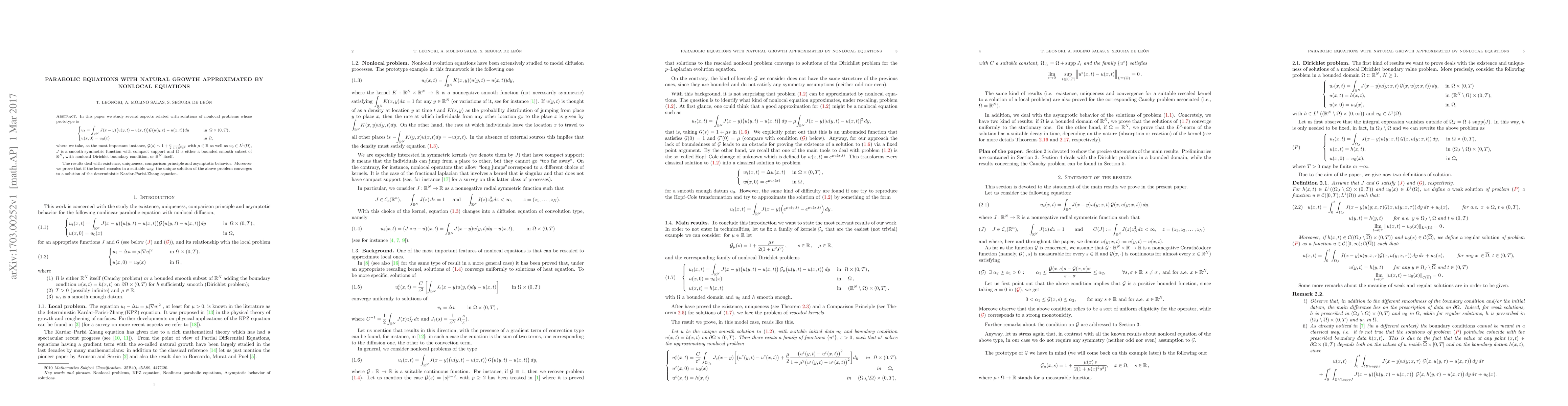Thumbnail for Parabolic equations with natural growth approximated by nonlocal
  equations