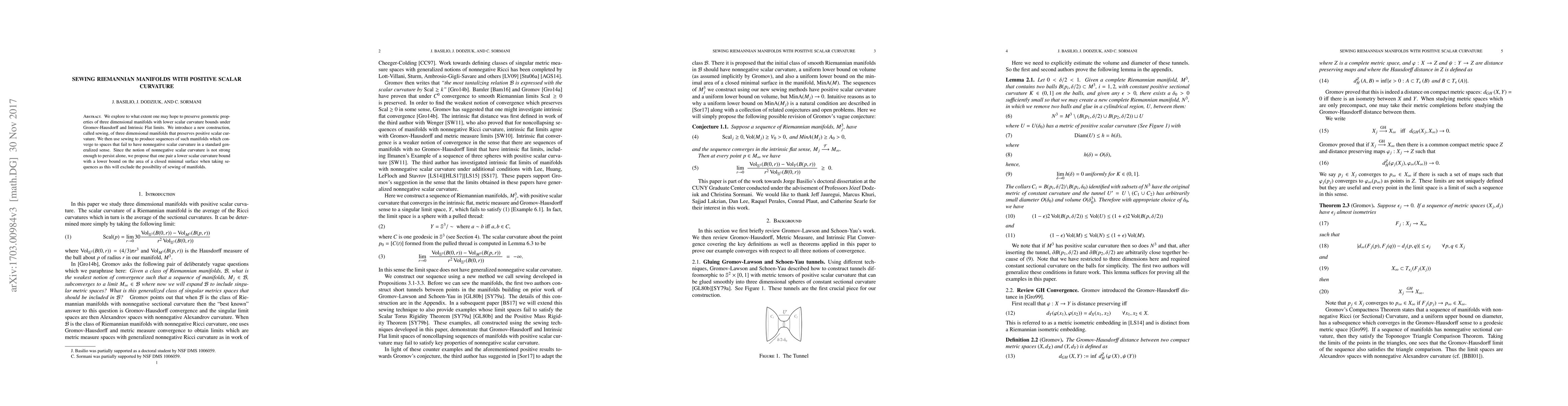 Thumbnail for Sewing Riemannian Manifolds with Positive Scalar Curvature