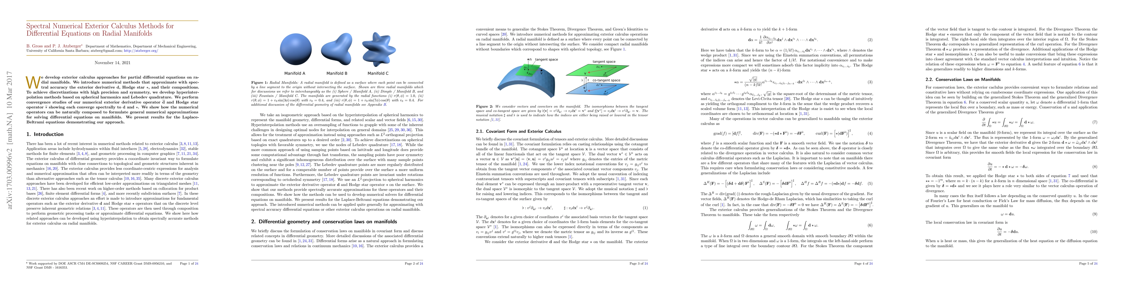 Thumbnail for Spectral Numerical Exterior Calculus Methods for Differential Equations
  on Radial Manifolds