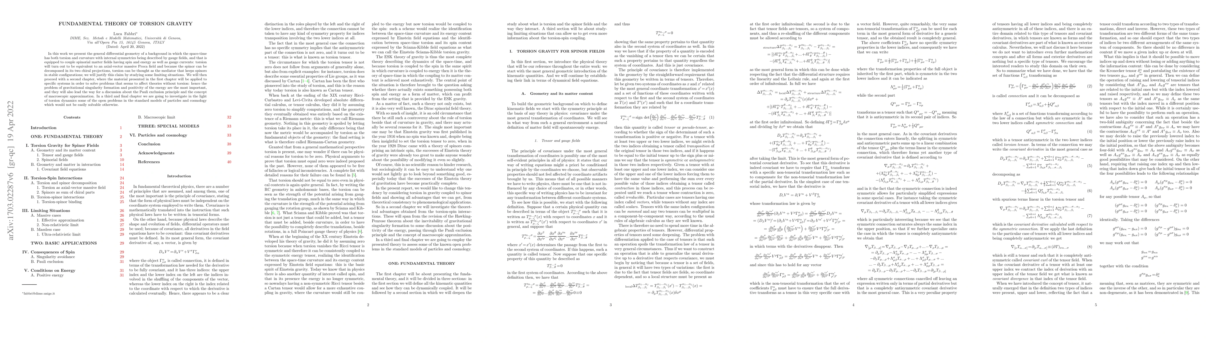 Thumbnail for Fundamental Theory of Torsion Gravity