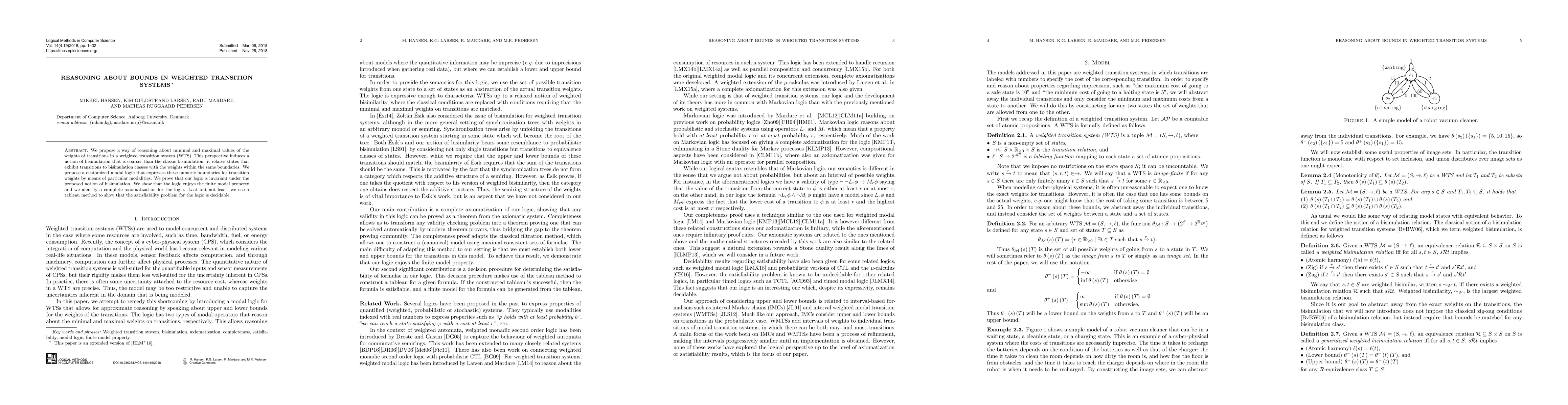 Thumbnail for Reasoning About Bounds in Weighted Transition Systems