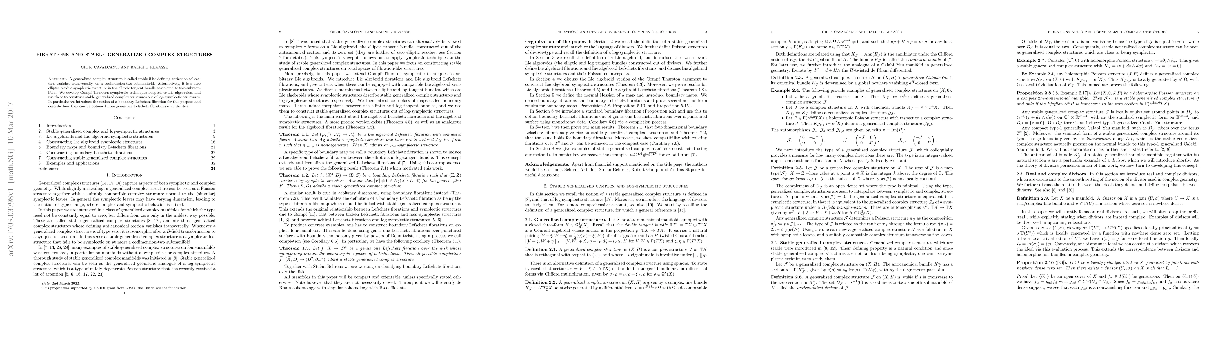 Thumbnail for Fibrations and stable generalized complex structures