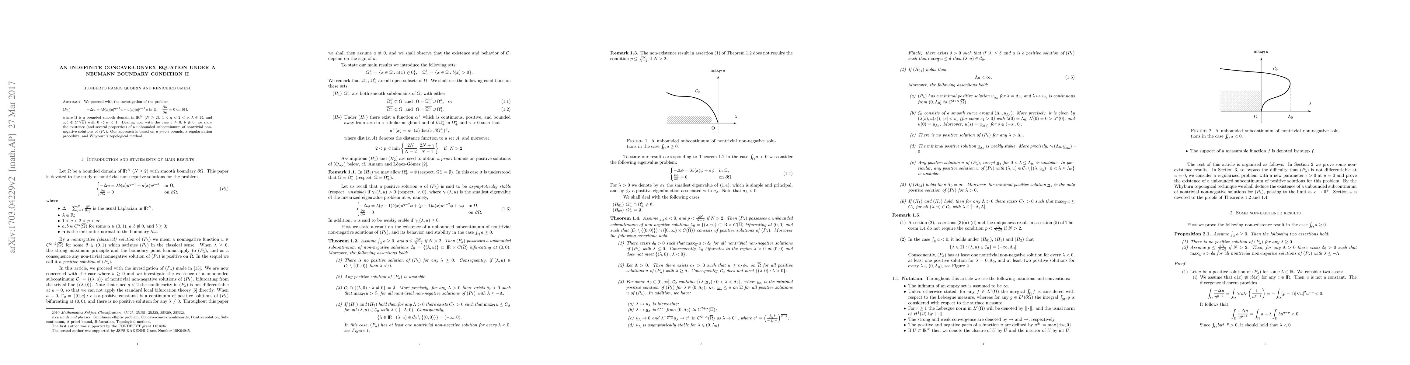 Thumbnail for An indefinite concave-convex equation under a Neumann boundary condition
  II