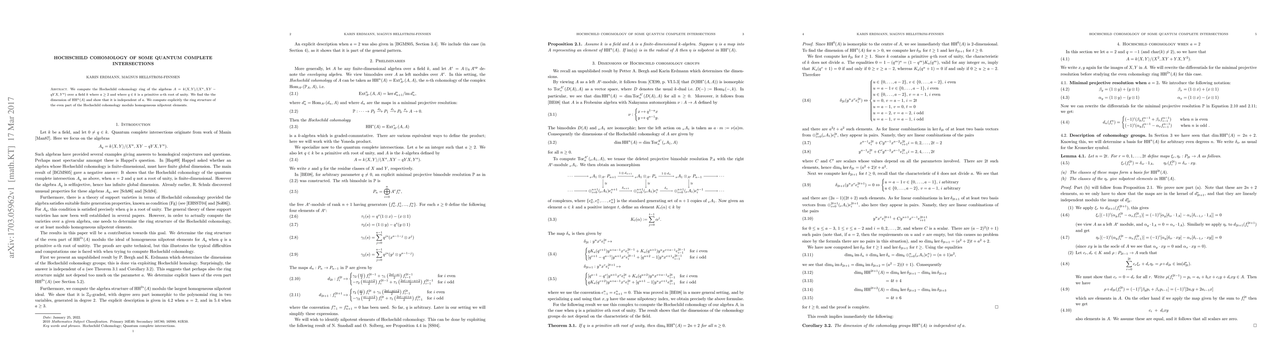 Thumbnail for Hochschild cohomology of some quantum complete intersections