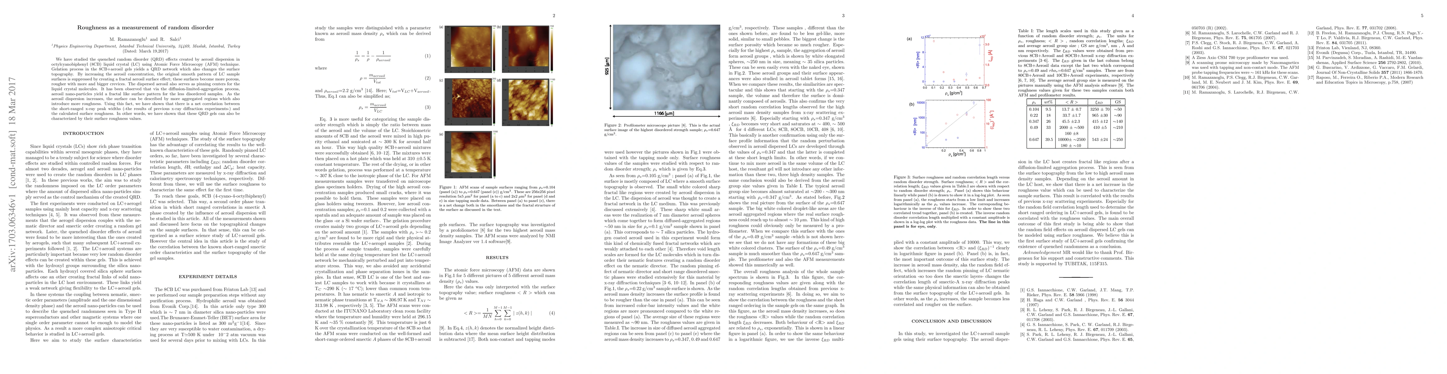 Thumbnail for Roughness as a measurement of random disorder