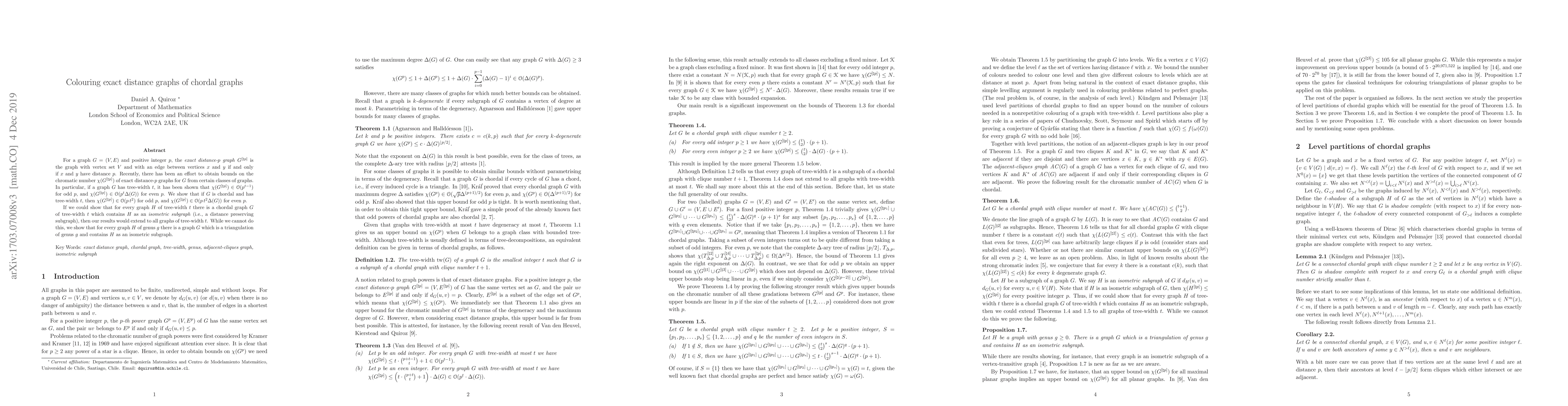 Thumbnail for Colouring exact distance graphs of chordal graphs