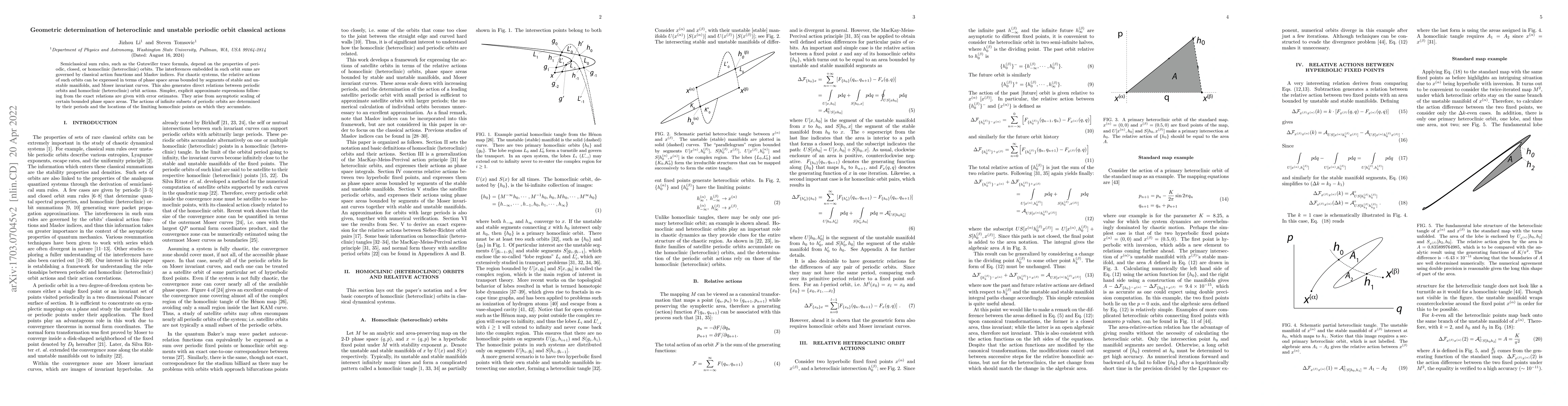 Thumbnail for Geometric determination of heteroclinic and unstable periodic orbit
  classical actions
