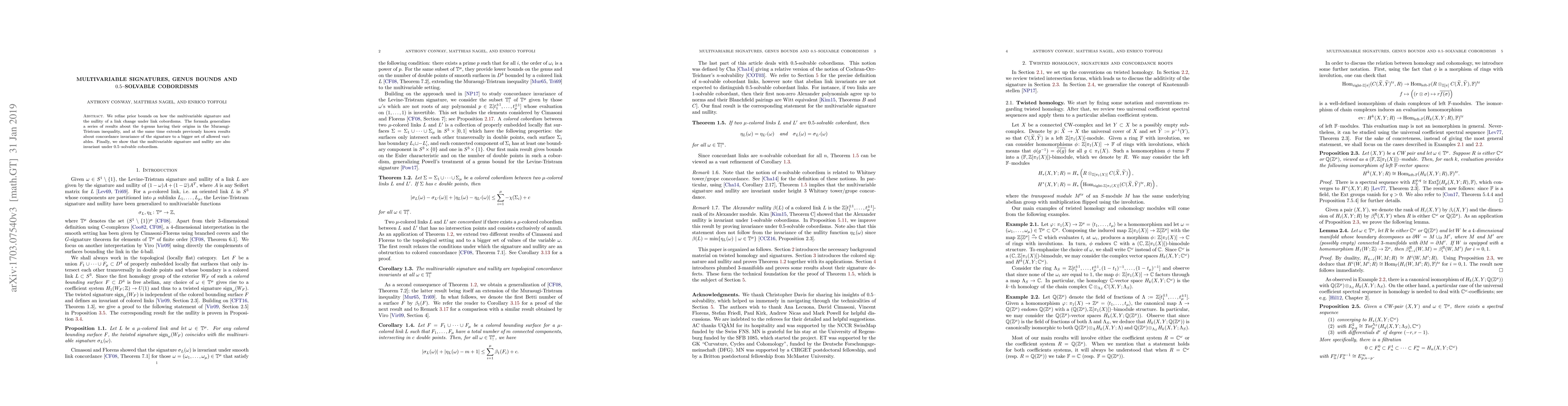 Thumbnail for Multivariable signatures, genus bounds and $0.5$-solvable cobordisms