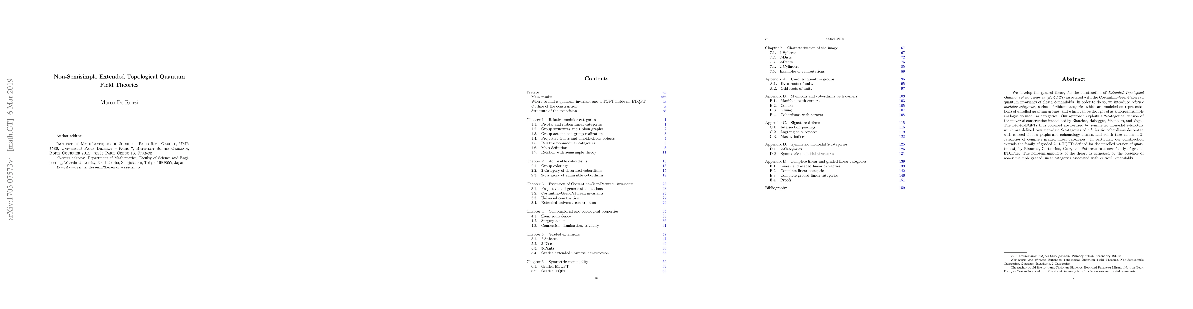 Thumbnail for Non-Semisimple Extended Topological Quantum Field Theories