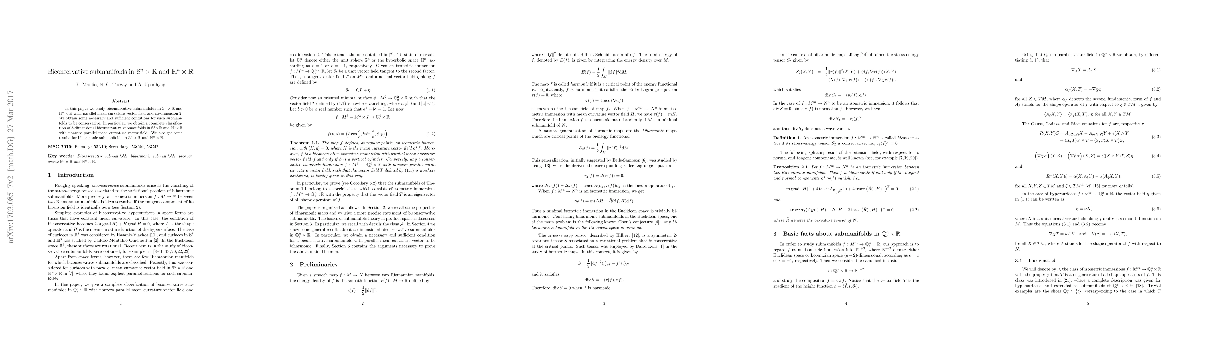 Thumbnail for Biconservative submanifolds in $\mathbb{S}^{n}\times \mathbb{R}$ and
  $\mathbb{H}^{n}\times \mathbb{R}$