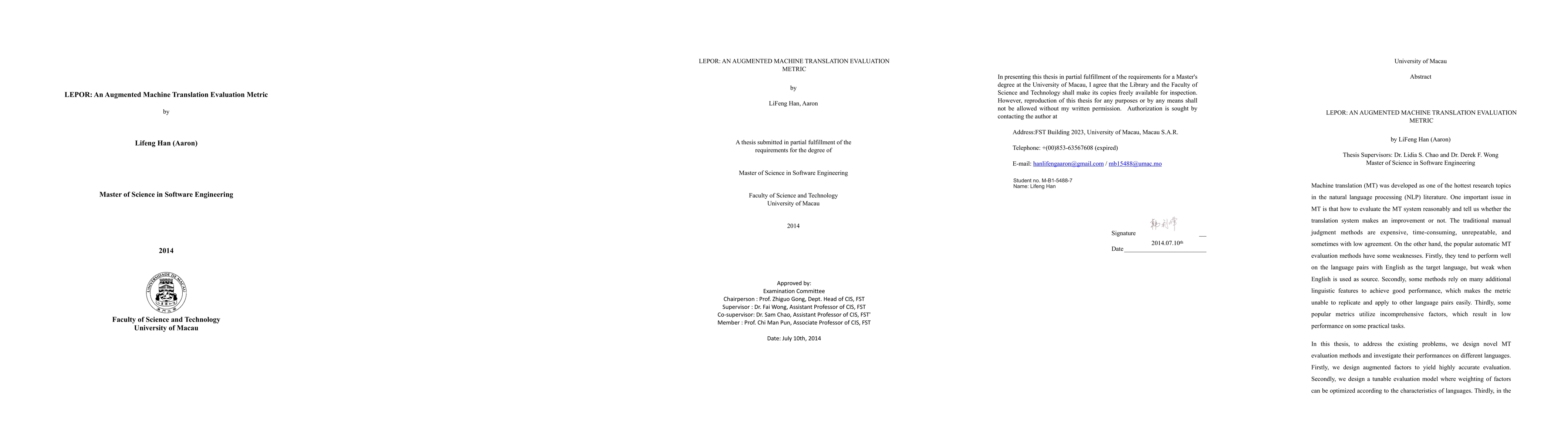 Thumbnail for LEPOR: An Augmented Machine Translation Evaluation Metric