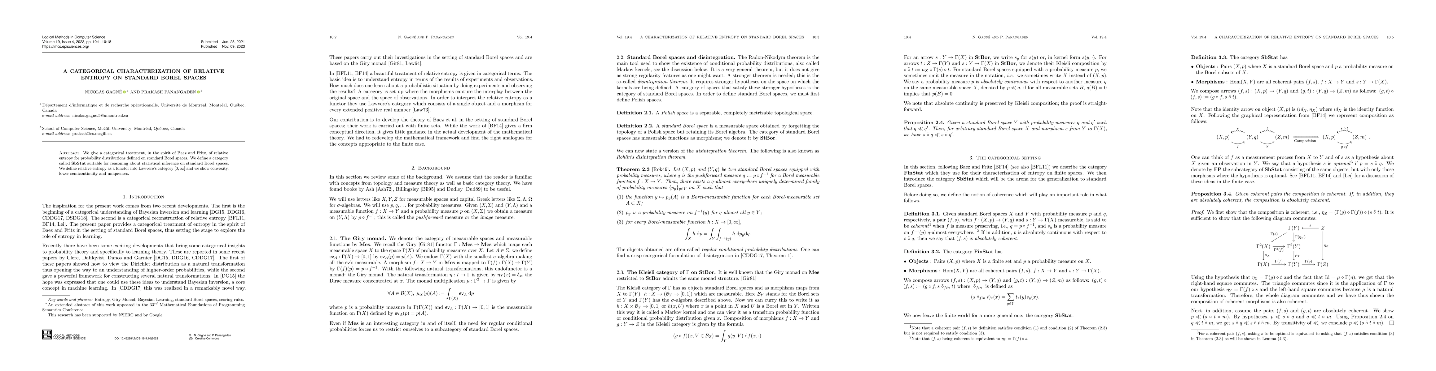 Thumbnail for A categorical characterization of relative entropy on standard Borel
  spaces