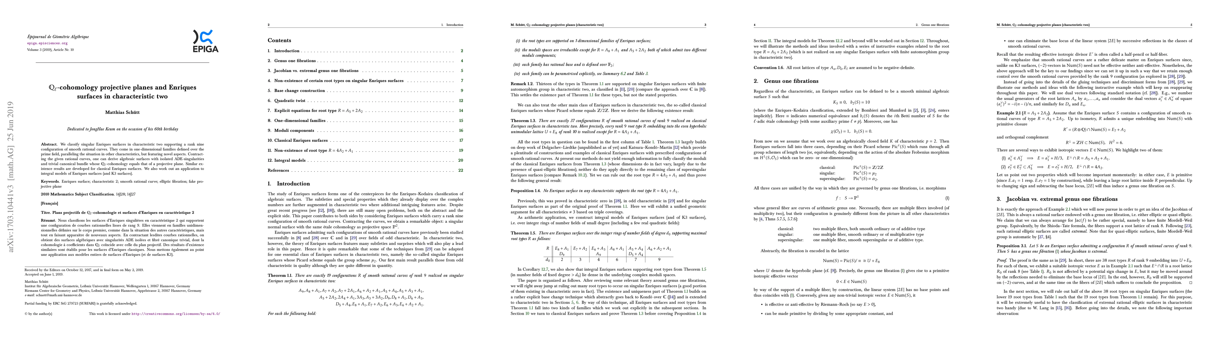 Thumbnail for Q_l-cohomology projective planes and singular Enriques surfaces in
  characteristic two