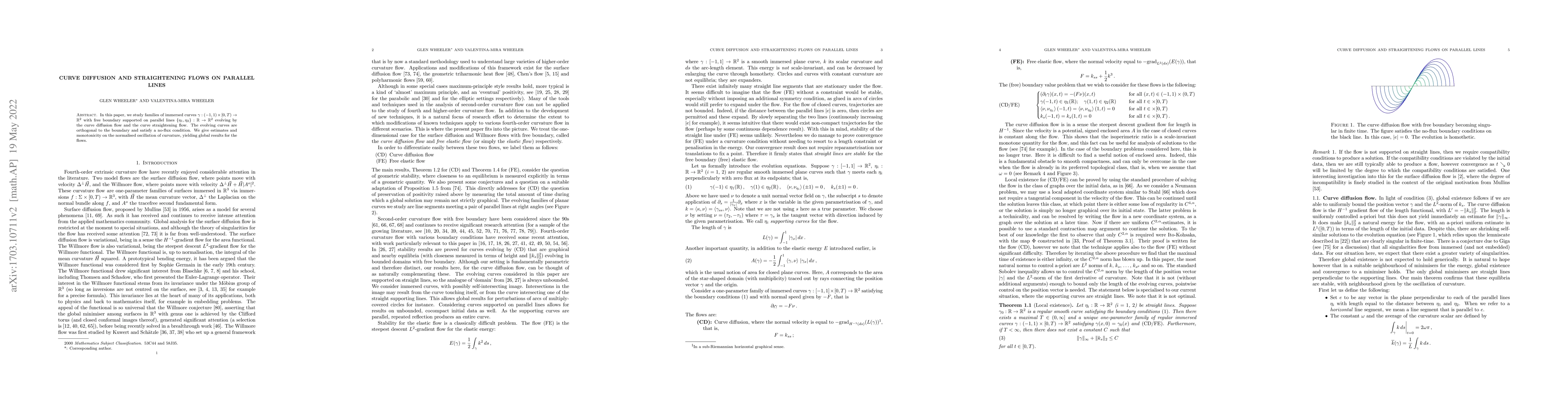 Thumbnail for Curve diffusion and straightening flows on parallel lines