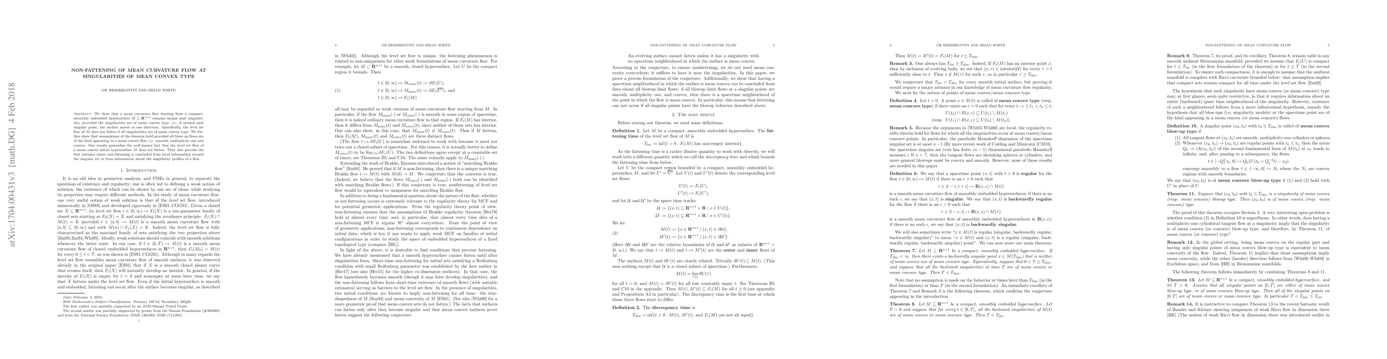 Thumbnail for Non-fattening of mean curvature flow at singularities of mean convex
  type