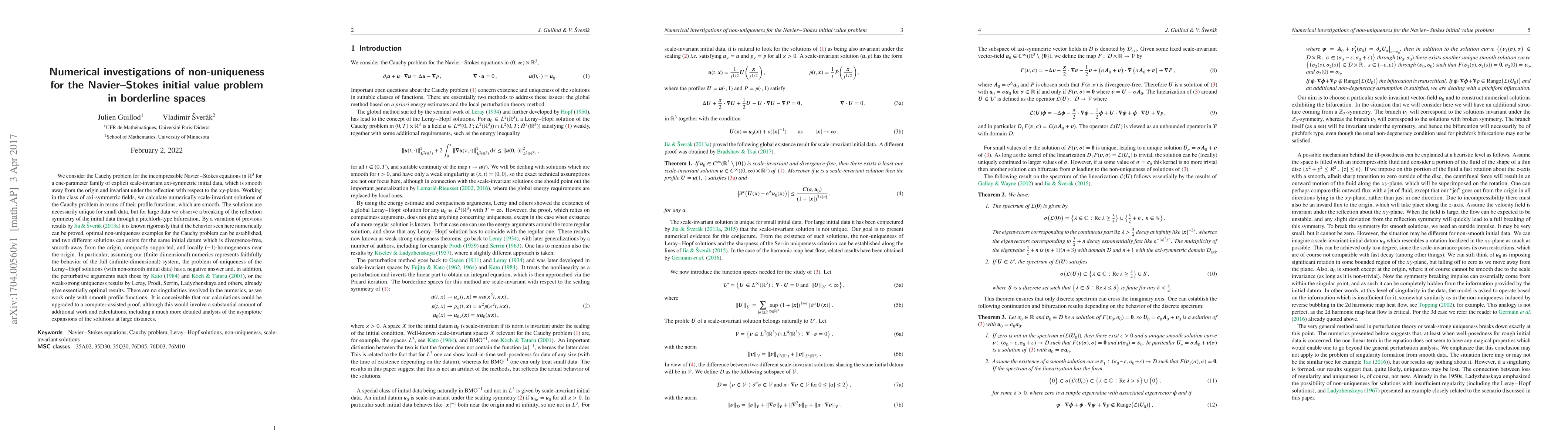 Thumbnail for Numerical investigations of non-uniqueness for the Navier-Stokes initial
  value problem in borderline spaces