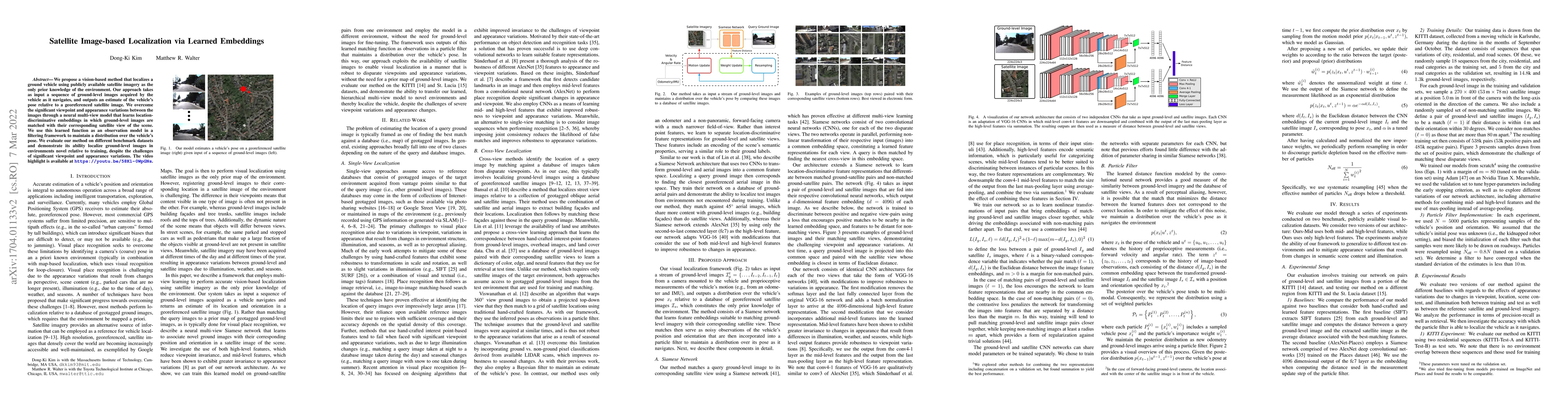 Thumbnail for Satellite Image-based Localization via Learned Embeddings