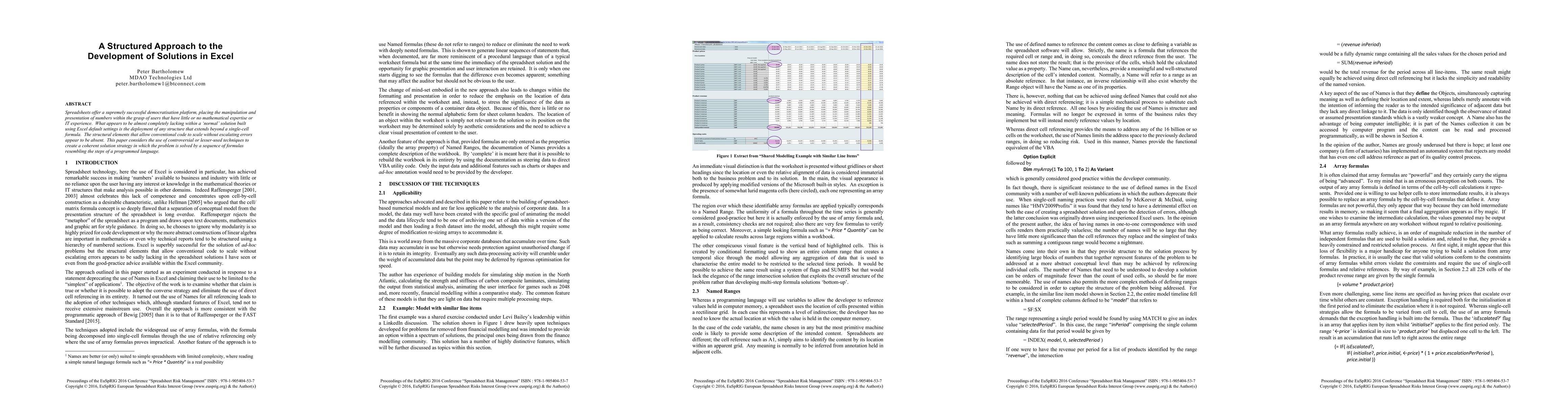 Thumbnail for A Structured Approach to the development of Solutions in Excel