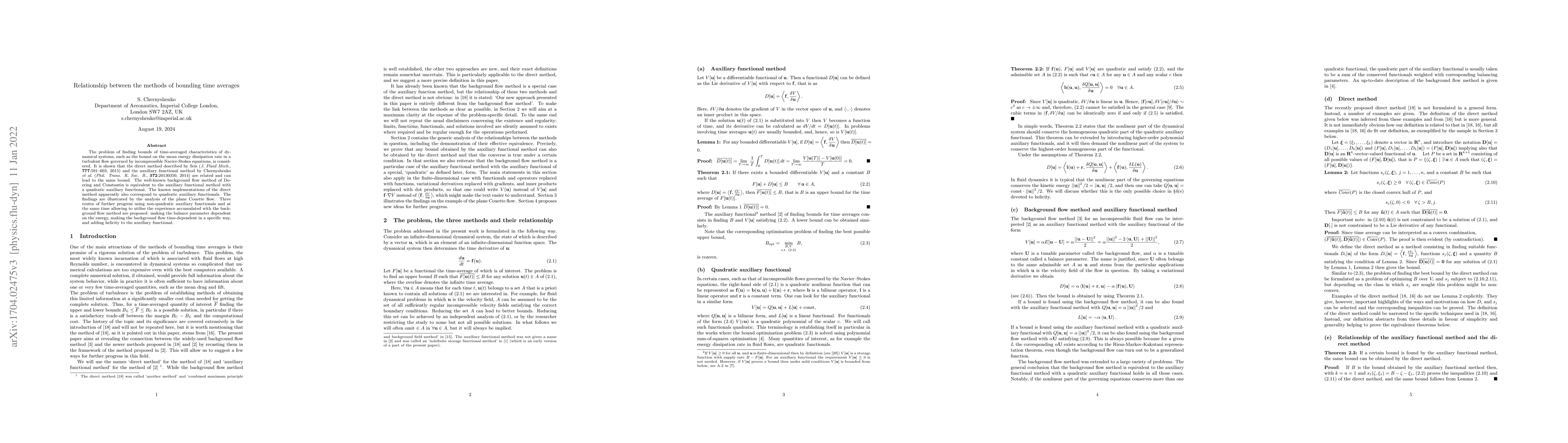 Thumbnail for Relationship between the methods of bounding time averages