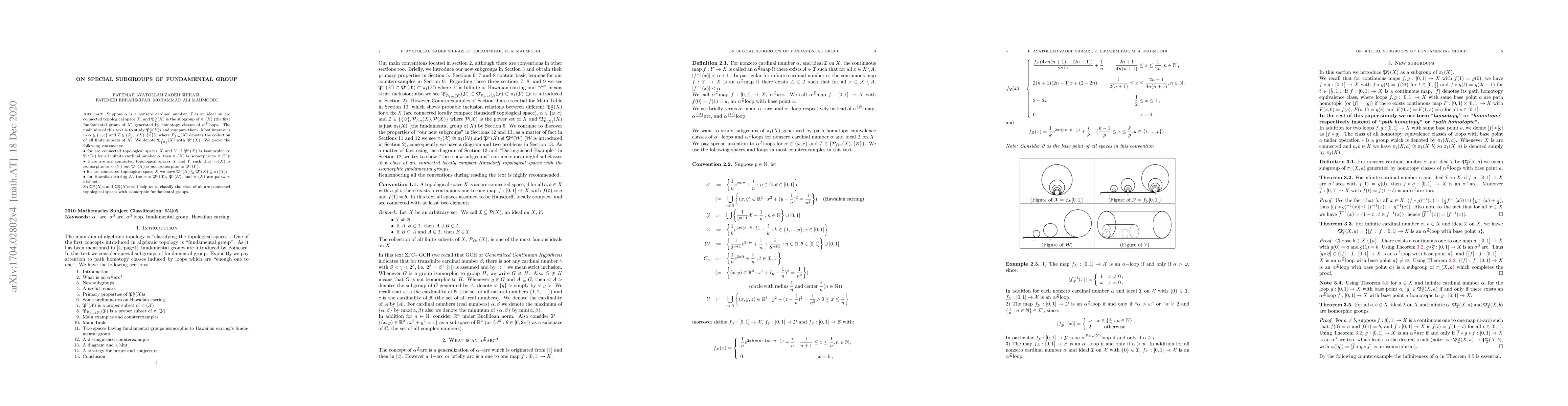 Thumbnail for On special subgroups of fundamental group