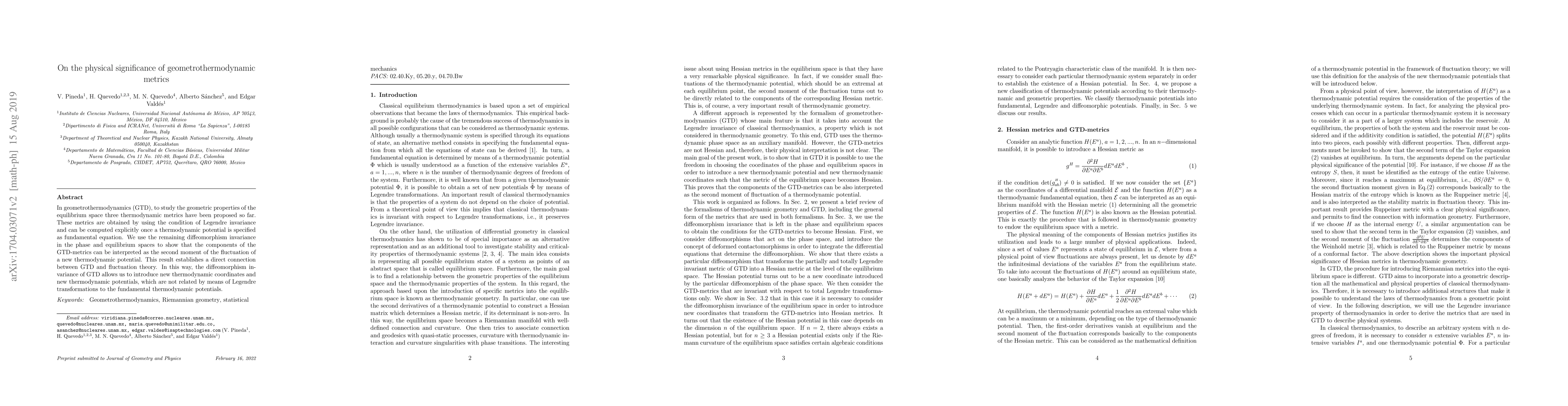 Thumbnail for On the physical significance of geometrothermodynamic metrics