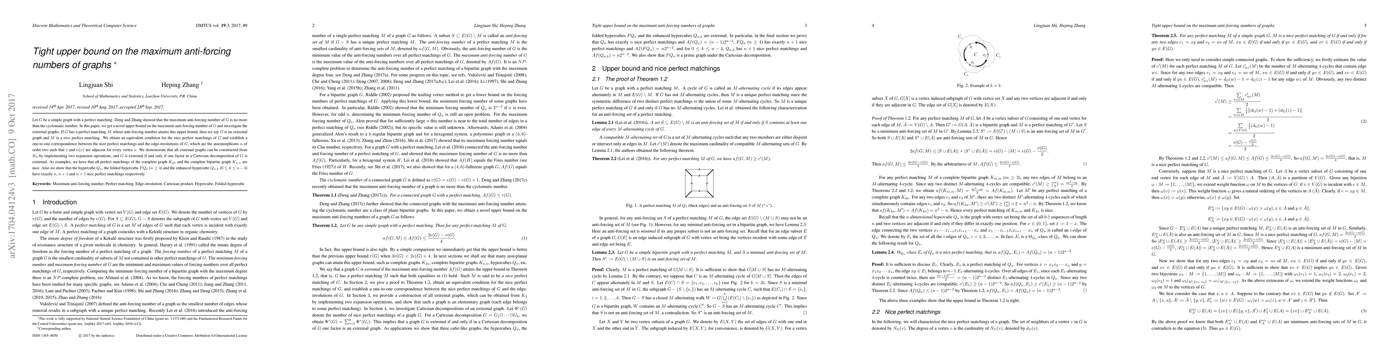 Thumbnail for Tight upper bound on the maximum anti-forcing numbers of graphs