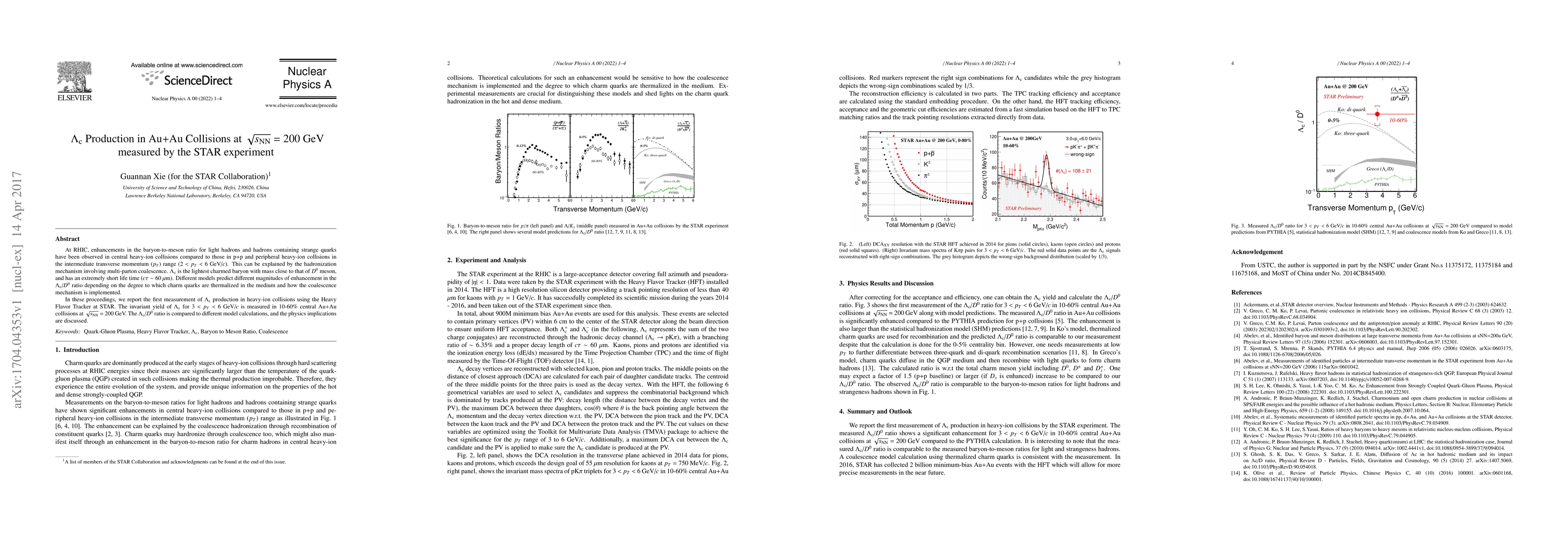Thumbnail for $\Lambda_{c}$ Production in Au+Au Collisions at $\sqrt{s_{NN}}$ = 200
  GeV measured by the STAR experiment
