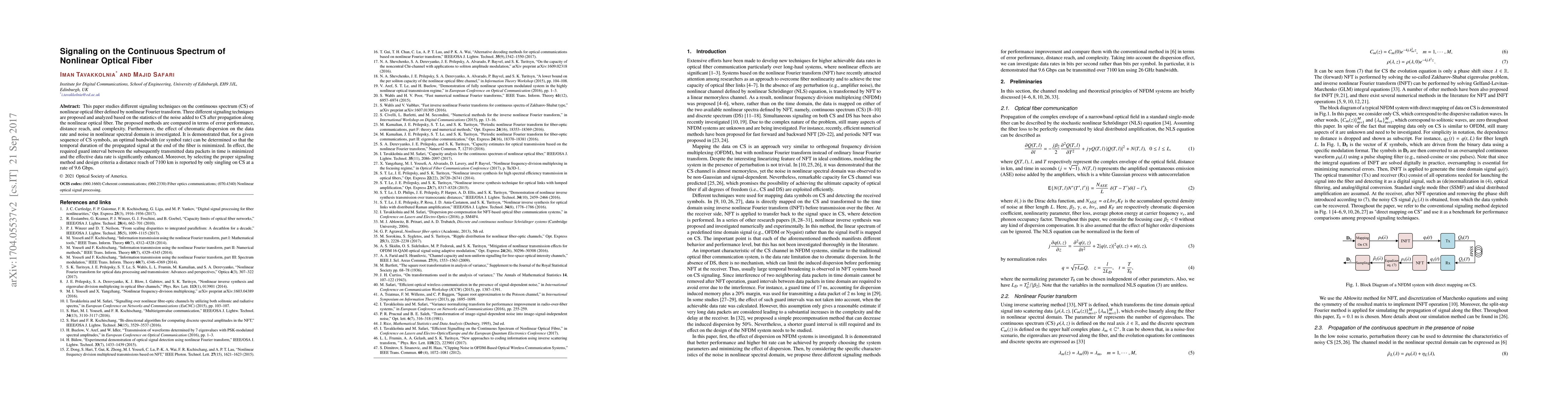 Thumbnail for Signaling on the Continuous Spectrum of Nonlinear Optical fiber
