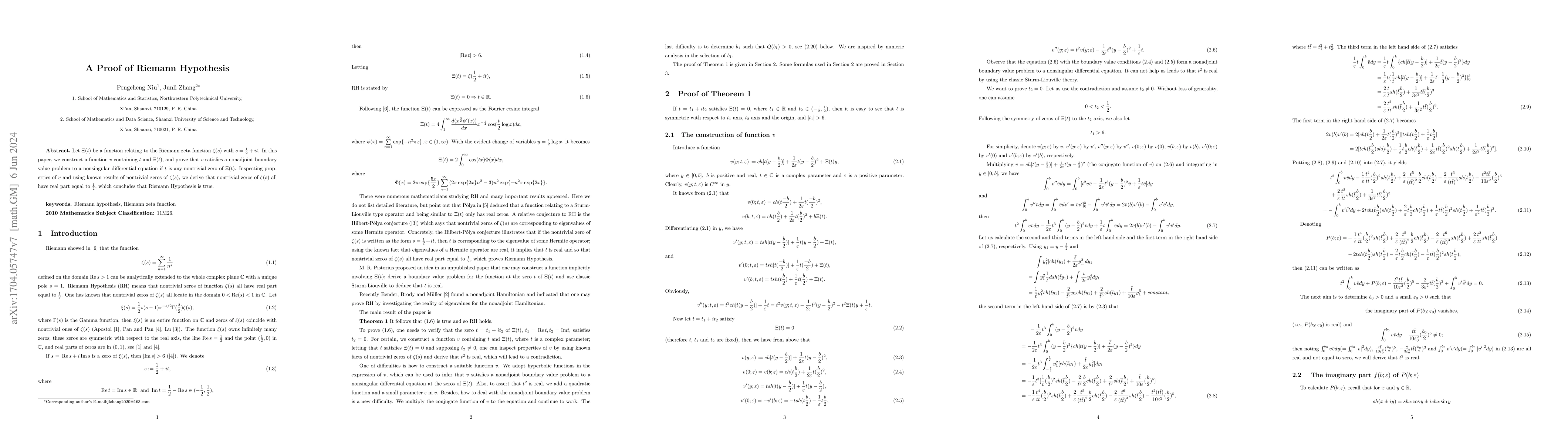 Thumbnail for A proof of Riemann Hypothesis
