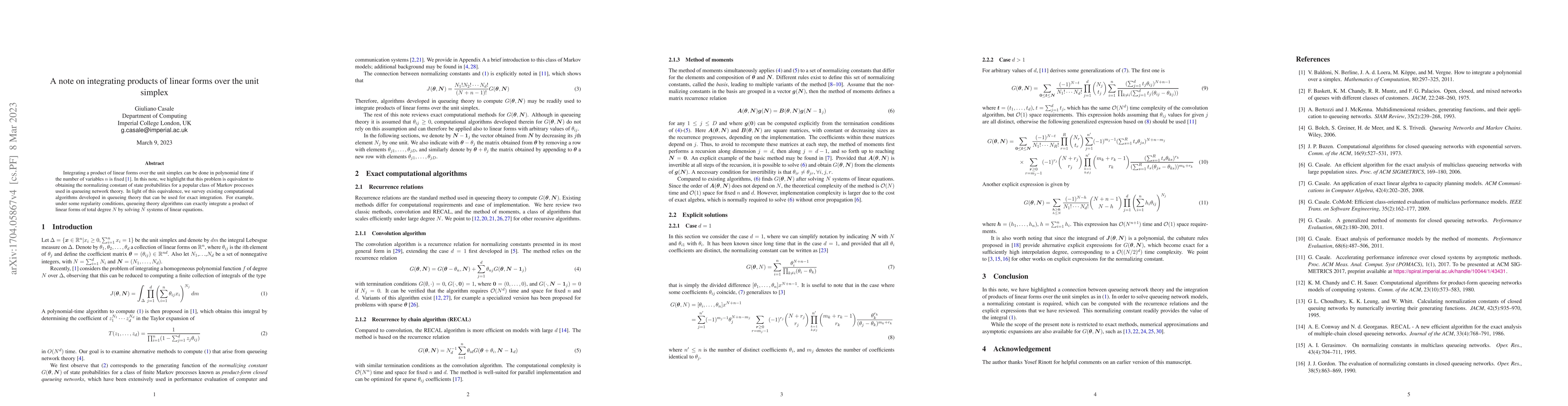 Thumbnail for A note on integrating products of linear forms over the unit simplex
