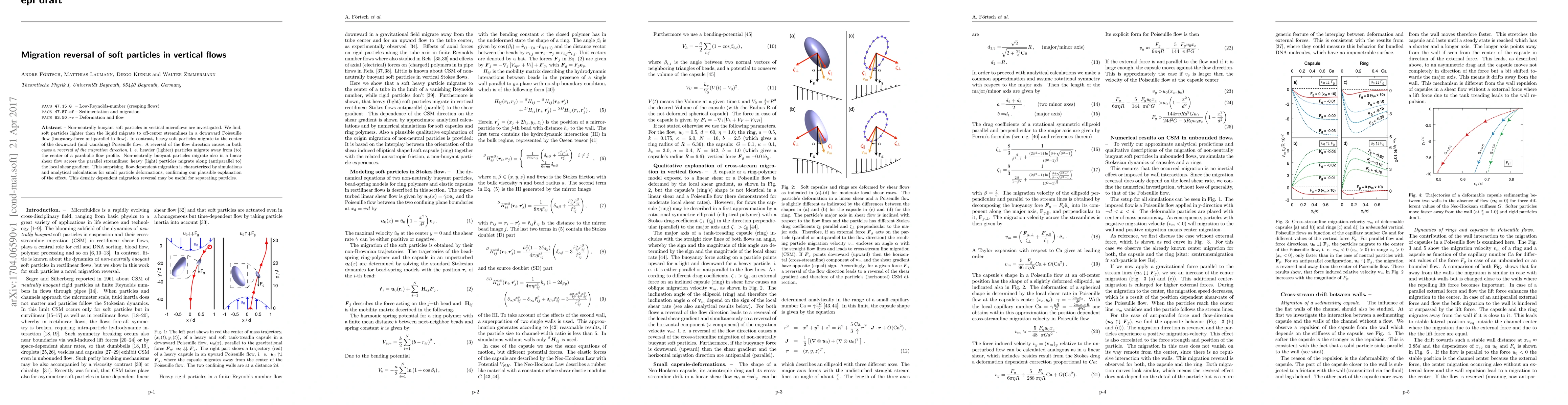 Thumbnail for Migration reversal of soft particles in vertical flows