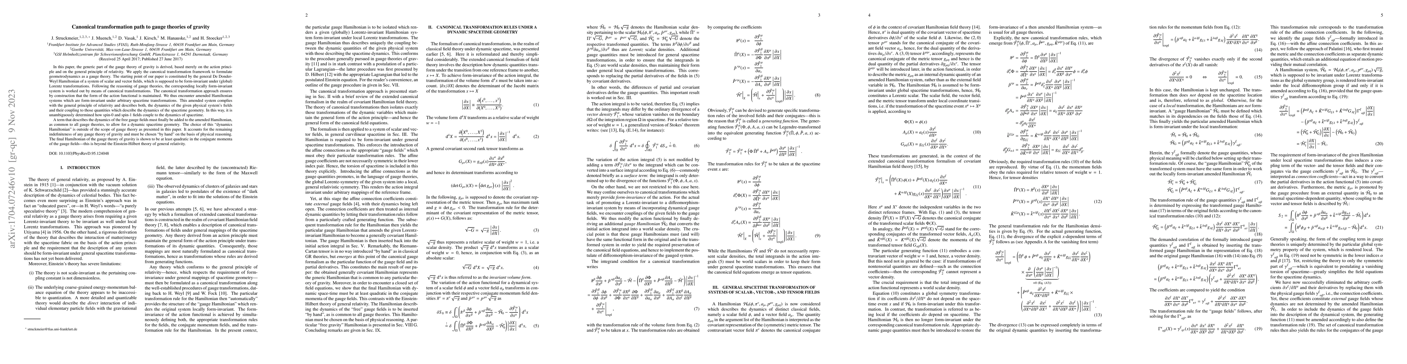 Thumbnail for Canonical Transformation Path to Gauge Theories of Gravity