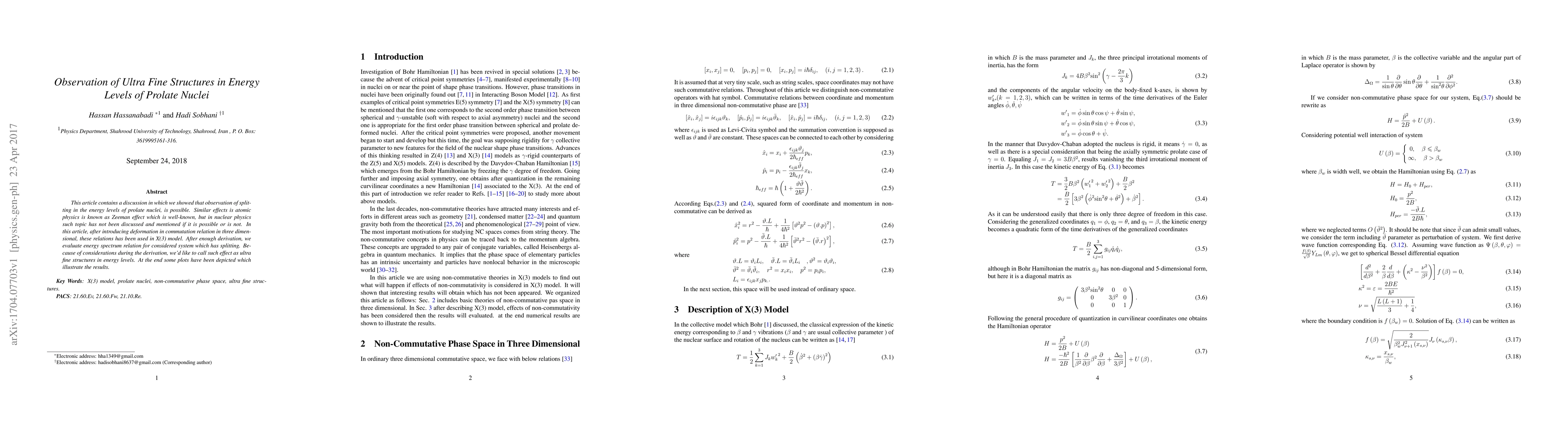 Thumbnail for Observation of Ultra Fine Structures in Energy Levels of Prolate Nuclei