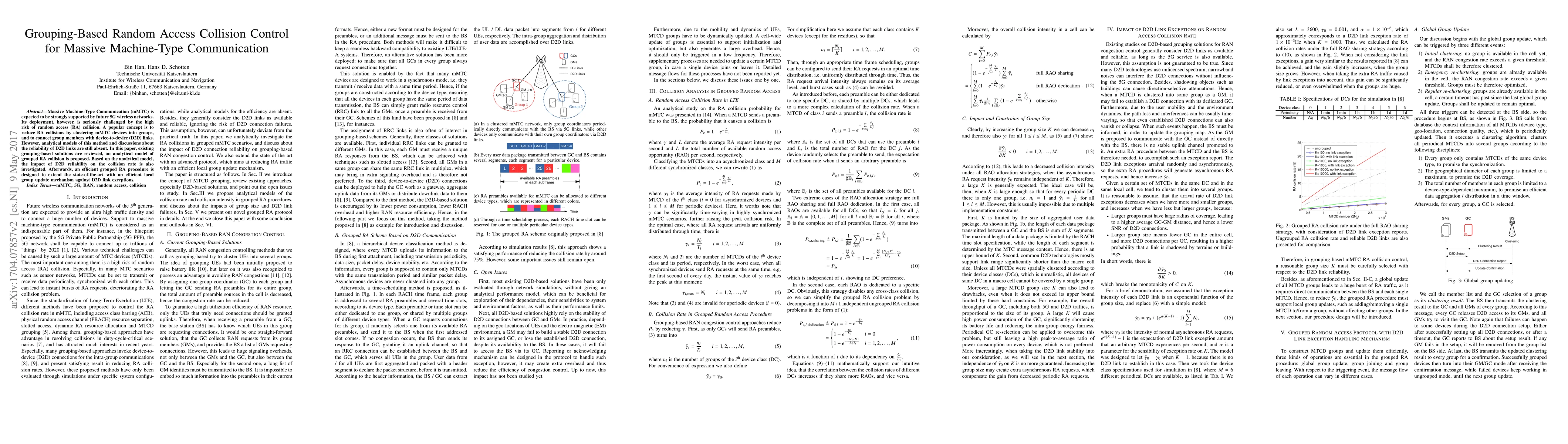 Thumbnail for Grouping-Based Random Access Collision Control for Massive Machine-Type
  Communication