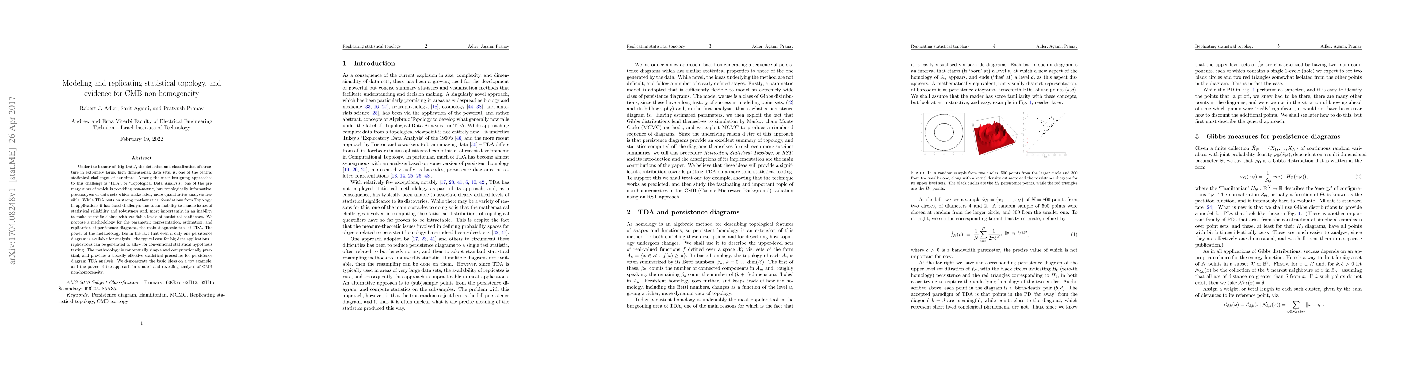 Thumbnail for Modeling and replicating statistical topology, and evidence for CMB
  non-homogeneity