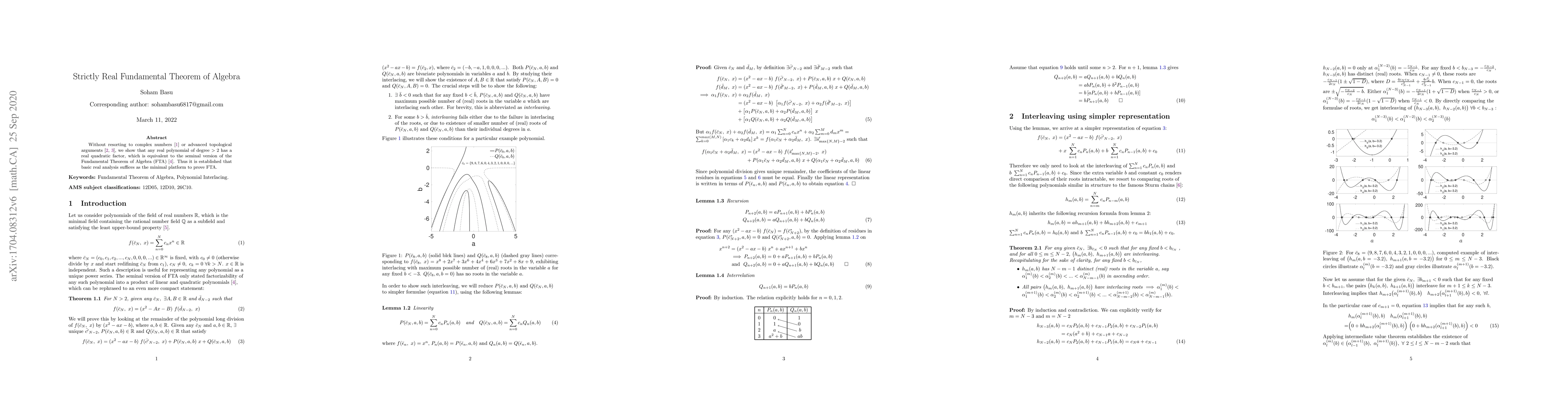 Thumbnail for Strictly Real Fundamental Theorem of Algebra