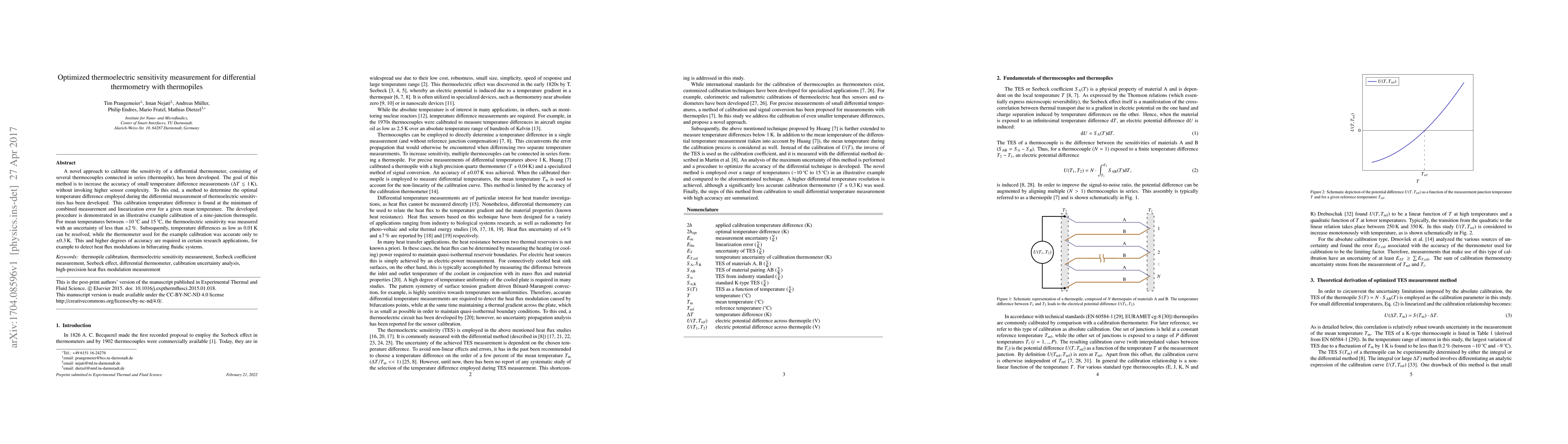 Thumbnail for Optimized thermoelectric sensitivity measurement for differential
  thermometry with thermopiles
