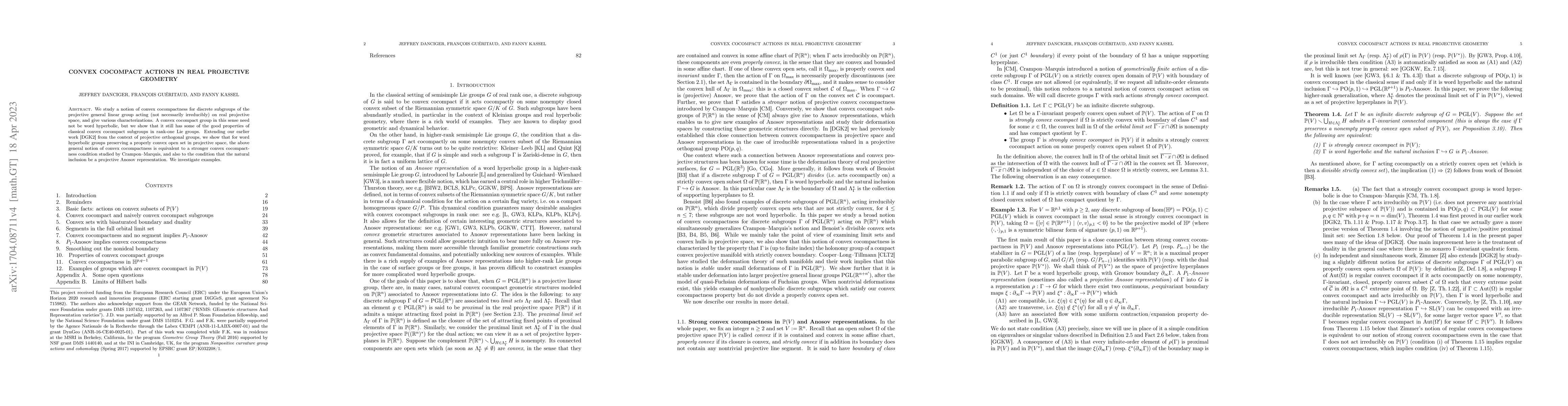 Thumbnail for Convex cocompact actions in real projective geometry