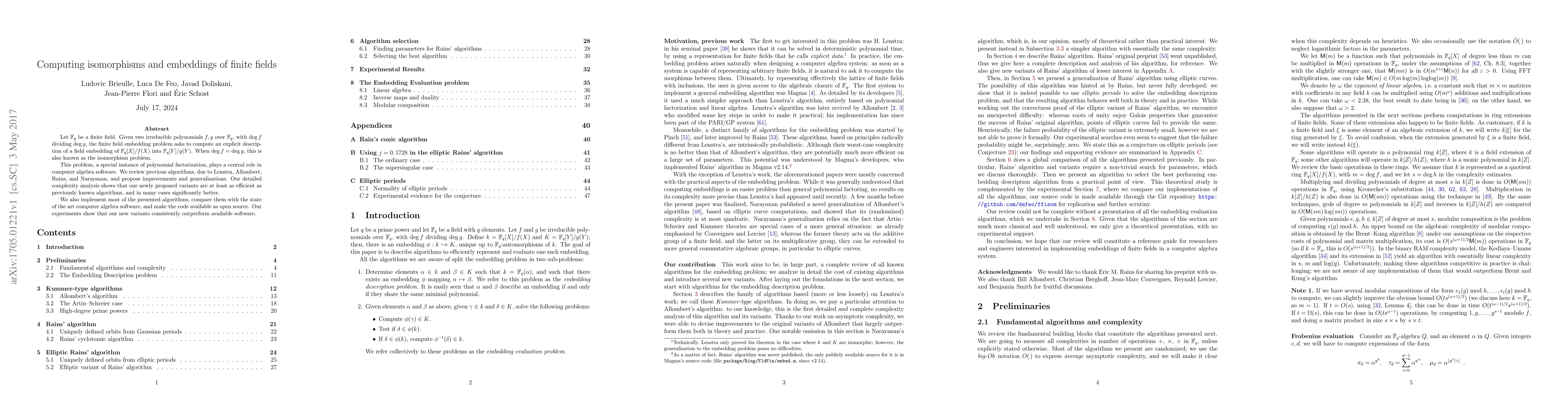 Thumbnail for Computing isomorphisms and embeddings of finite fields
