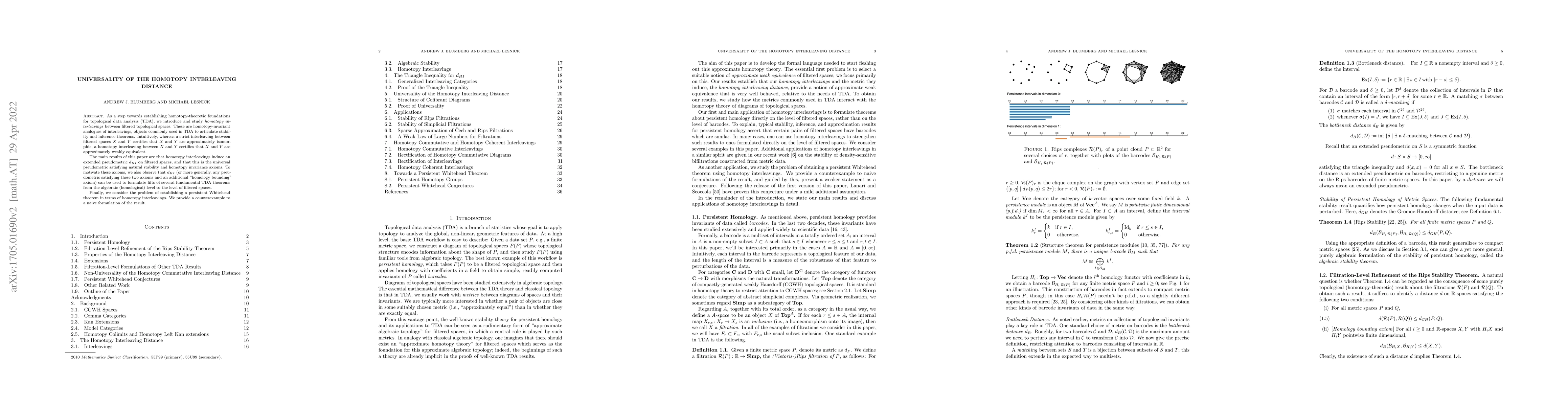 Thumbnail for Universality of the Homotopy Interleaving Distance