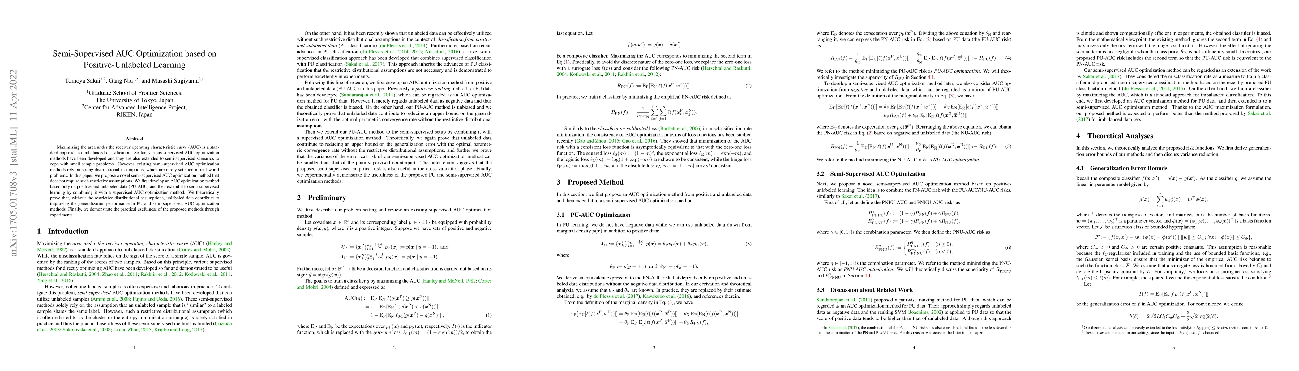 Thumbnail for Semi-Supervised AUC Optimization based on Positive-Unlabeled Learning